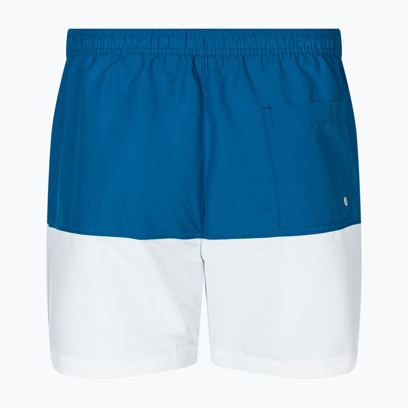 Herren Calvin Klein Medium Drawstring-Block Badeshorts Fayence blau 2