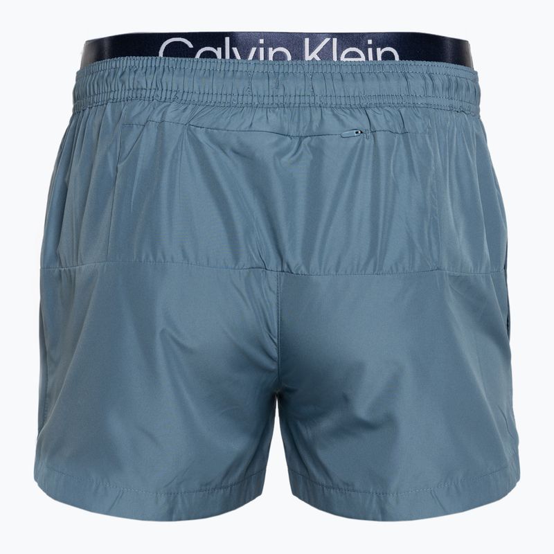 Calvin Klein Short Double Waistband Badeshorts für Männer Muted Cerulean 2