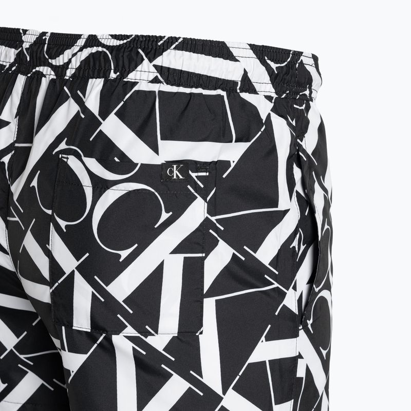 Herren Calvin Klein Short Drawstring-Print Monogramm schwarz Badeshorts
