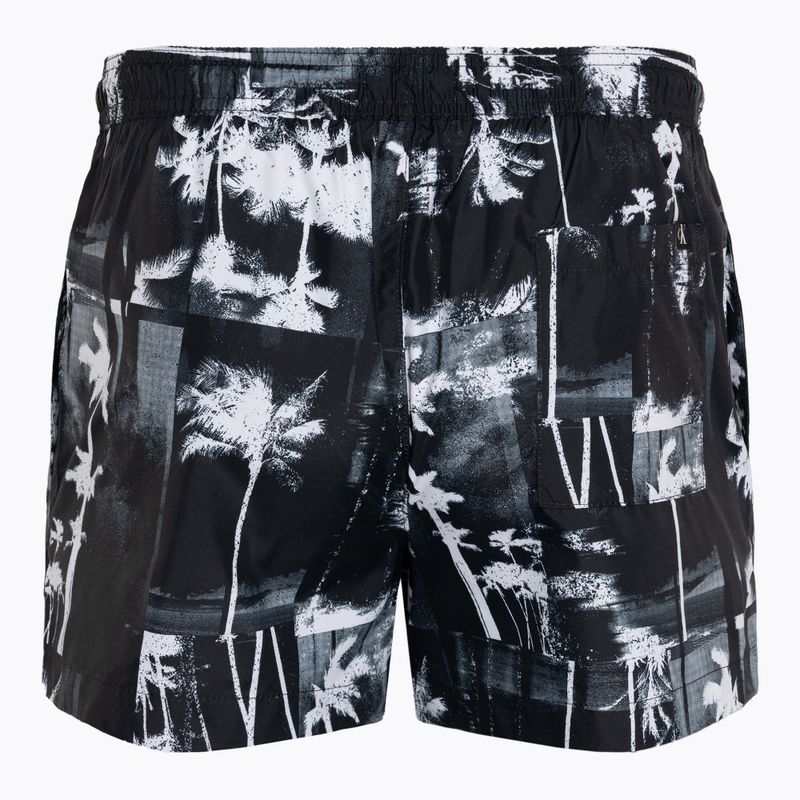 Herren Calvin Klein Short Kordelzug-Print Palme schwarz Badeshorts 2