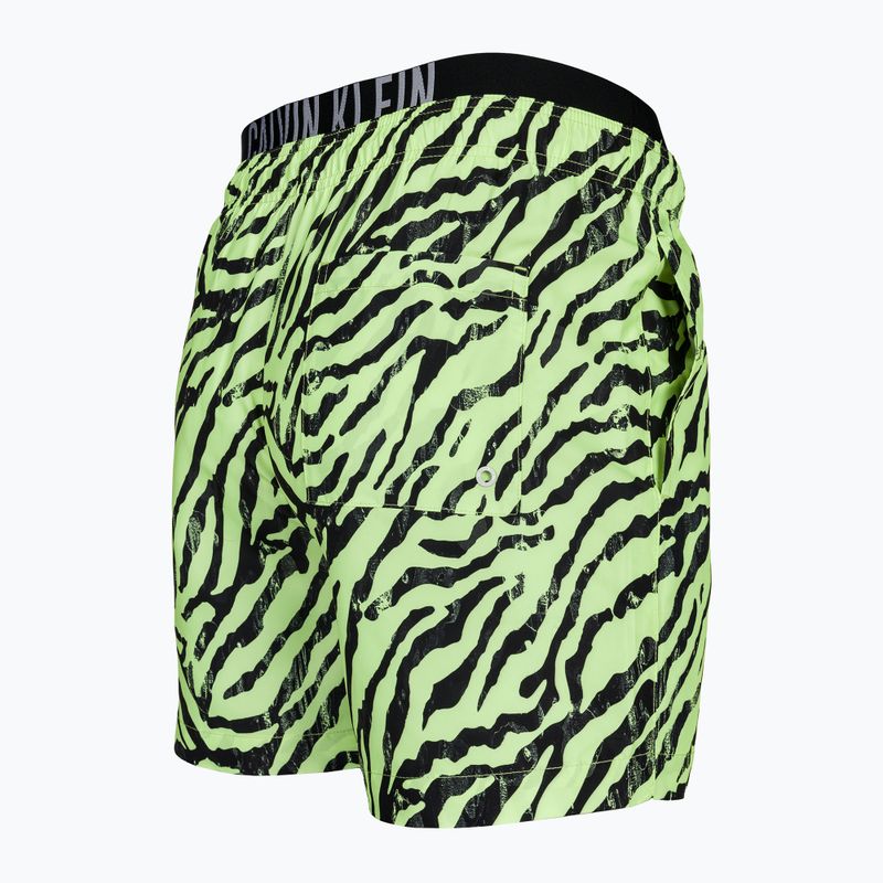 Herren Calvin Klein Medium Double WB-Print Zebra Citrust Burst Badeshorts 4