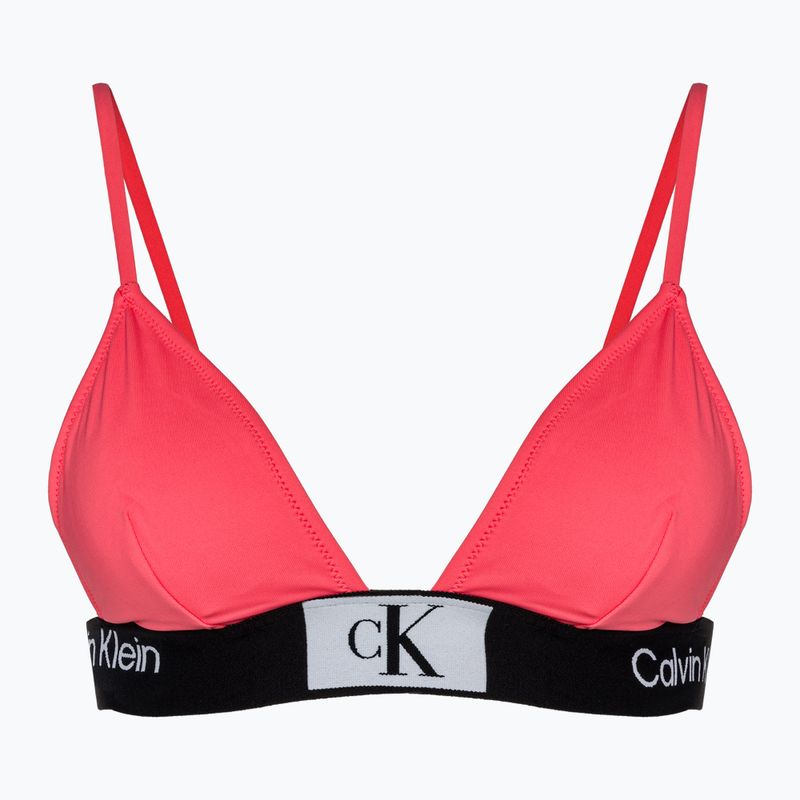 Calvin Klein Fixed Triangle-RP Badeanzug Top Calypso Koralle