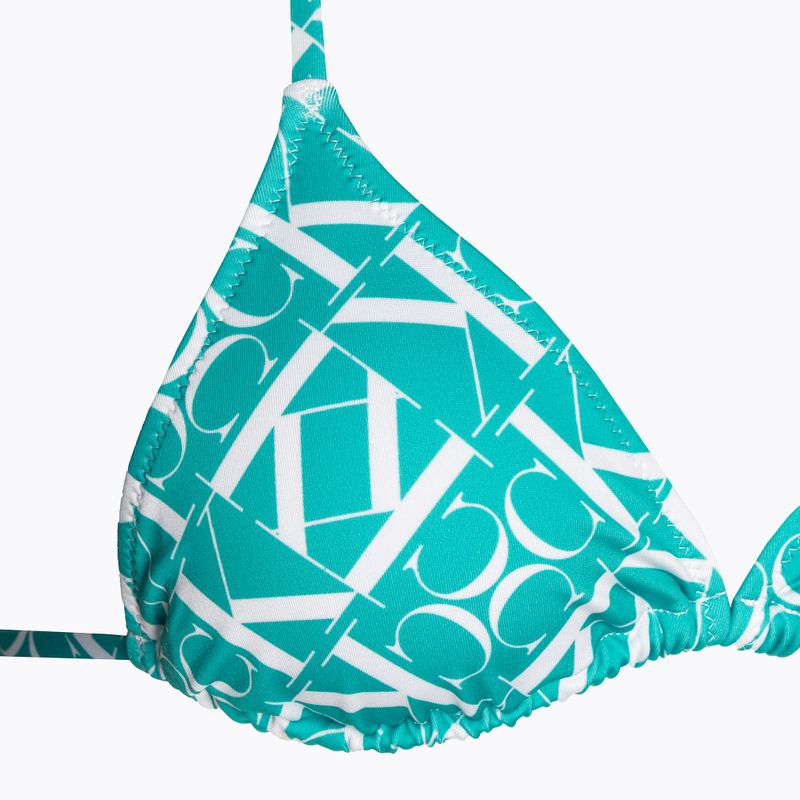 Calvin Klein Triangle-RP Print Monogramm blaues Badeanzug-Top