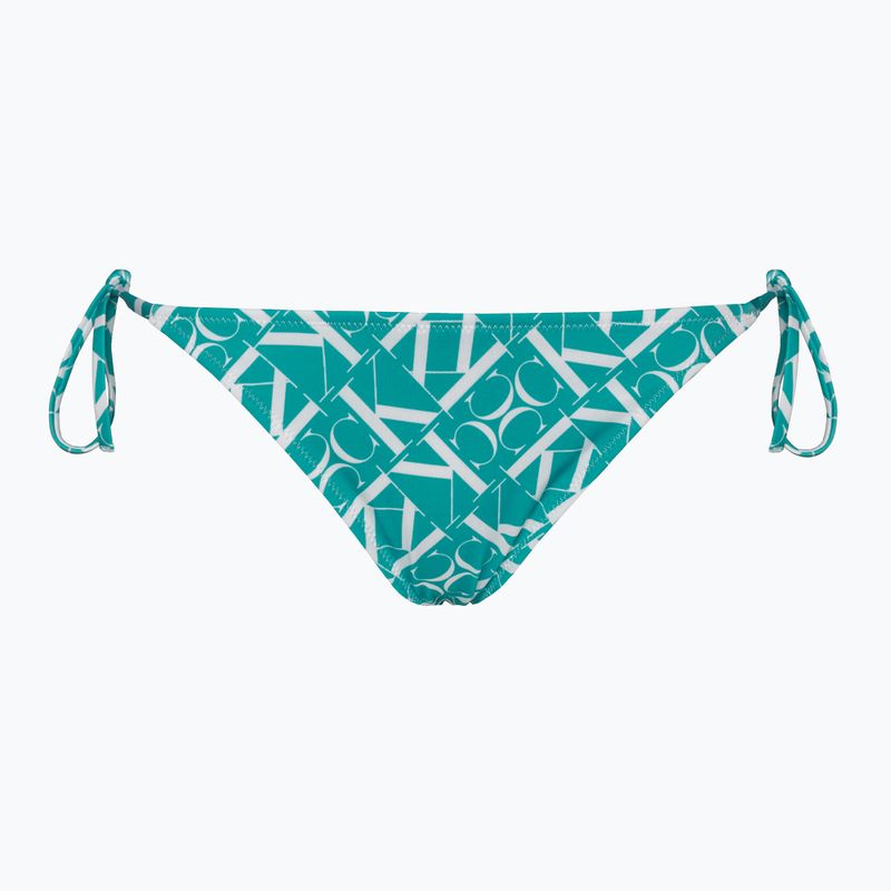 Calvin Klein String Side Tie Print Monogramm blau Badeanzug unten