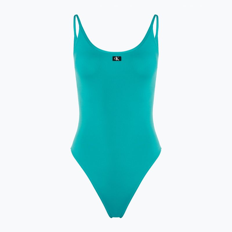 Einteiliger Badeanzug Calvin Klein Scoop One Piece blau ocean