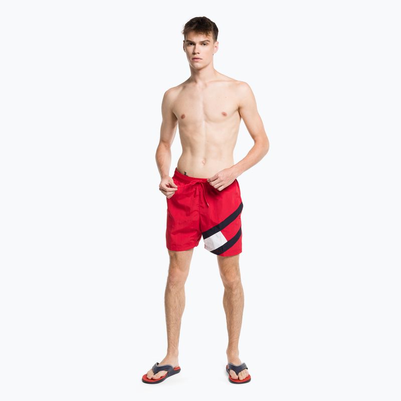 Herren Tommy Hilfiger Sf Medium Drawstring Badeshorts rot