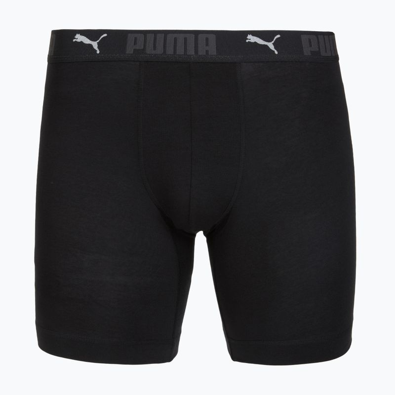 Herrenboxershorts Cotton Long 2 pack black 2