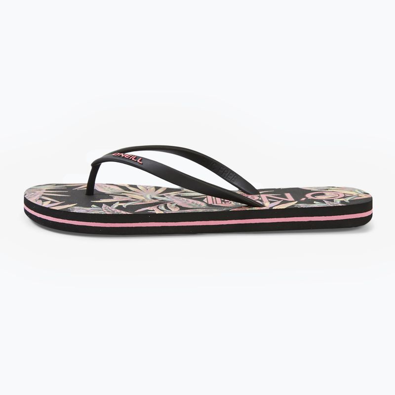 Women's O'Neill Profile Graphic schwarz tropische Blume Flip Flops 10