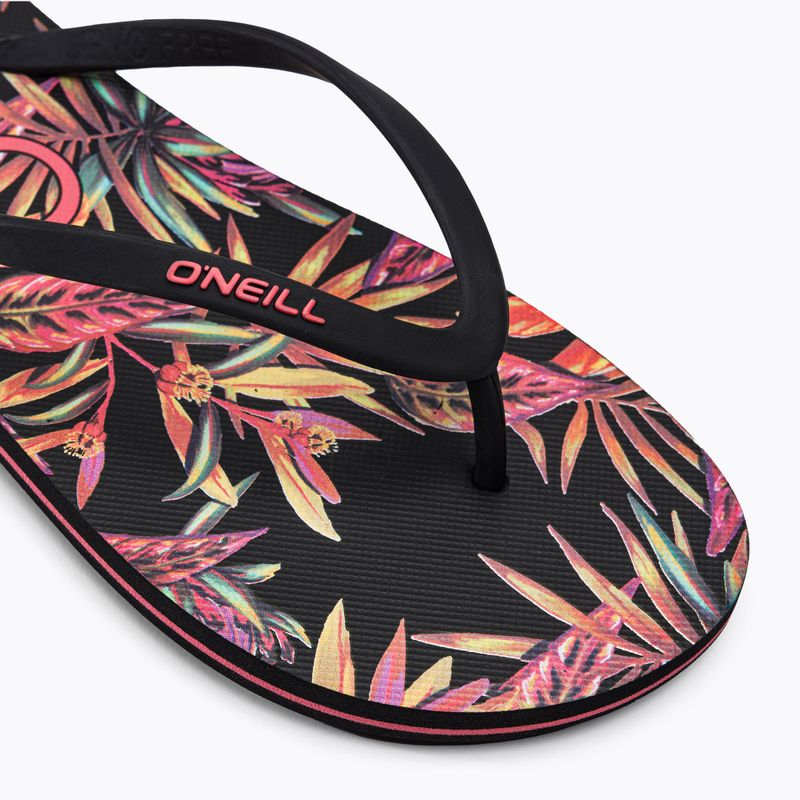Women's O'Neill Profile Graphic schwarz tropische Blume Flip Flops 7