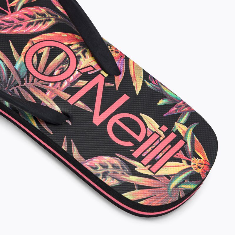 Women's O'Neill Profile Graphic schwarz tropische Blume Flip Flops 8