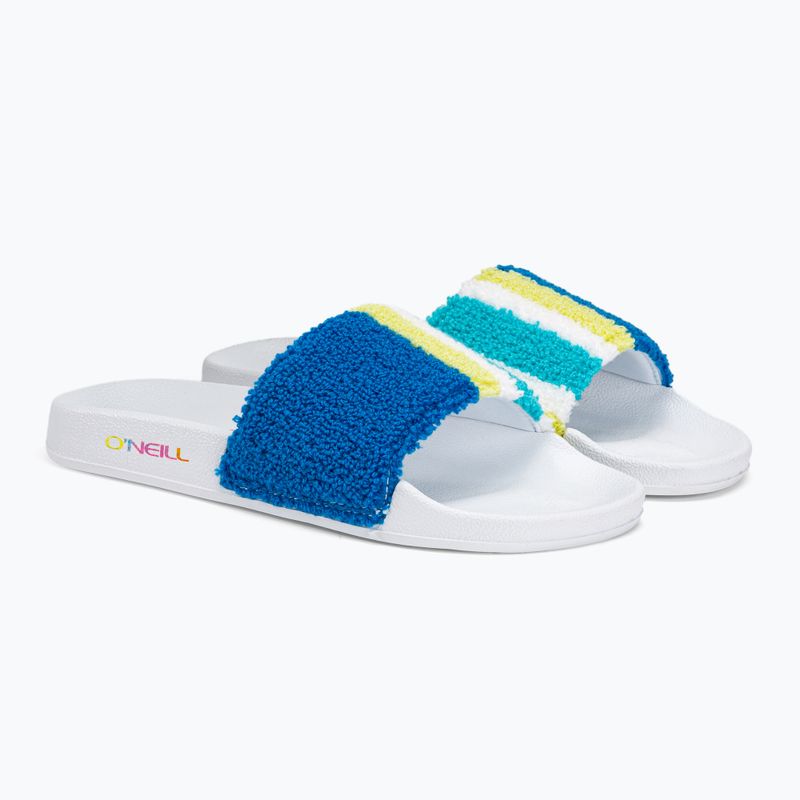 Damen O'Neill Brights Slides blau Handtuch Streifen Flip-Flops 4