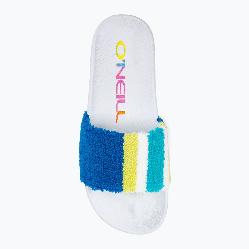 Damen O'Neill Brights Slides blau Handtuch Streifen Flip-Flops 6