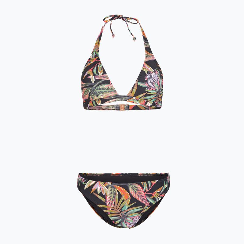 Zweiteiliger Damen-Badeanzug O'Neill Marga Rita Bikini schwarz tropische Blume