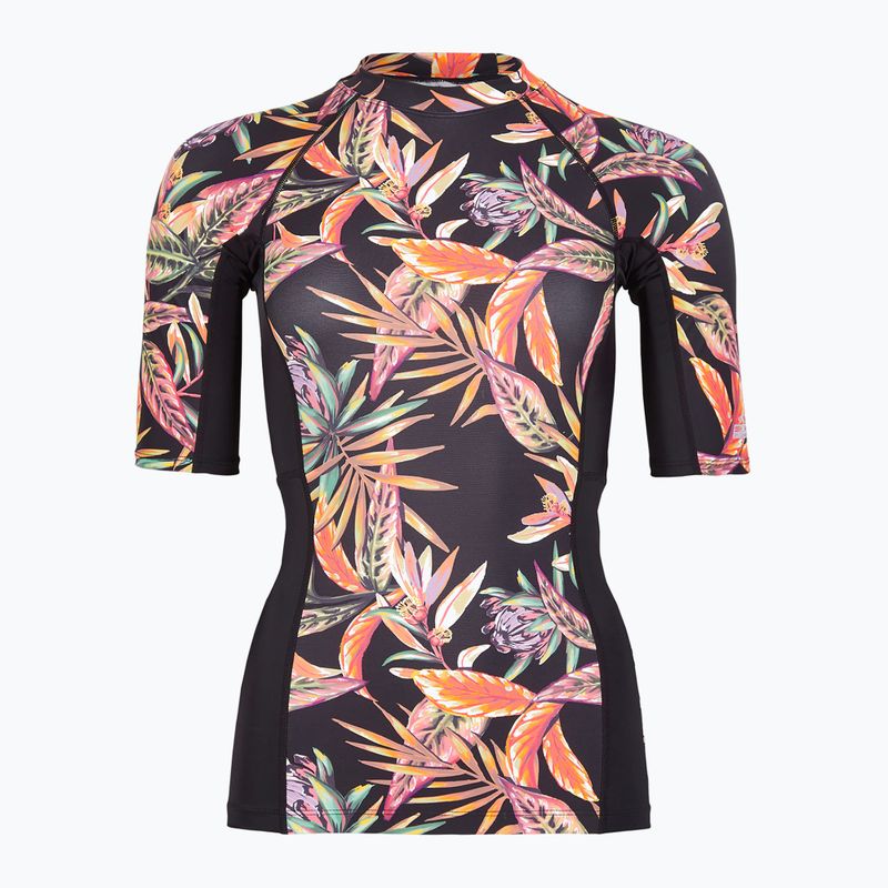 Damen-Badeshirt O'Neill Anglet Skin SS schwarz tropische Blume