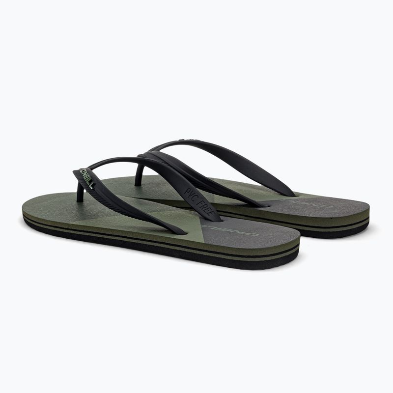 Herren O'Neill Profile Color Block tief Flechten grün Flip Flops 3