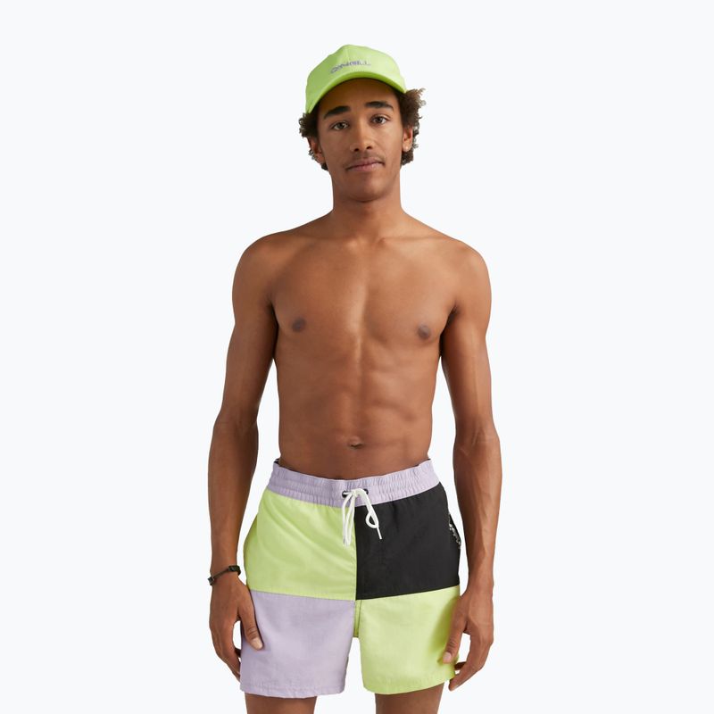 Men's O'Neill Wilder Colorblock 16'' sonnigen Kalk Farbe Block schwimmen Shorts