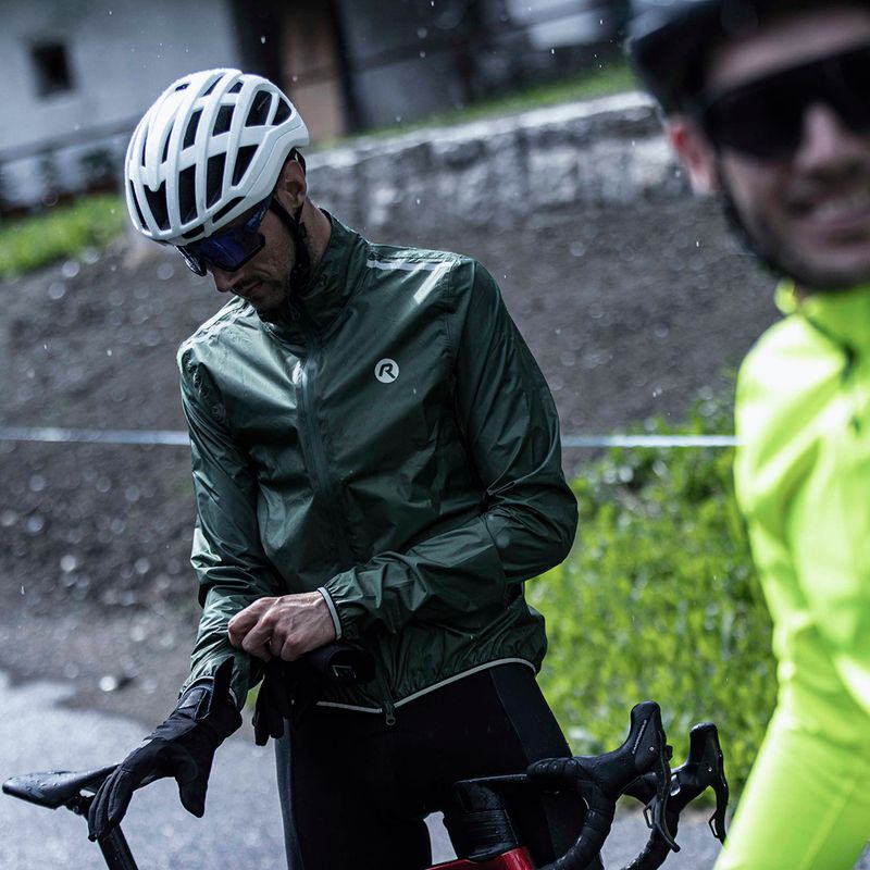 Herren Fahrradjacke Rogelli Essential Rain fluorescent army green 10