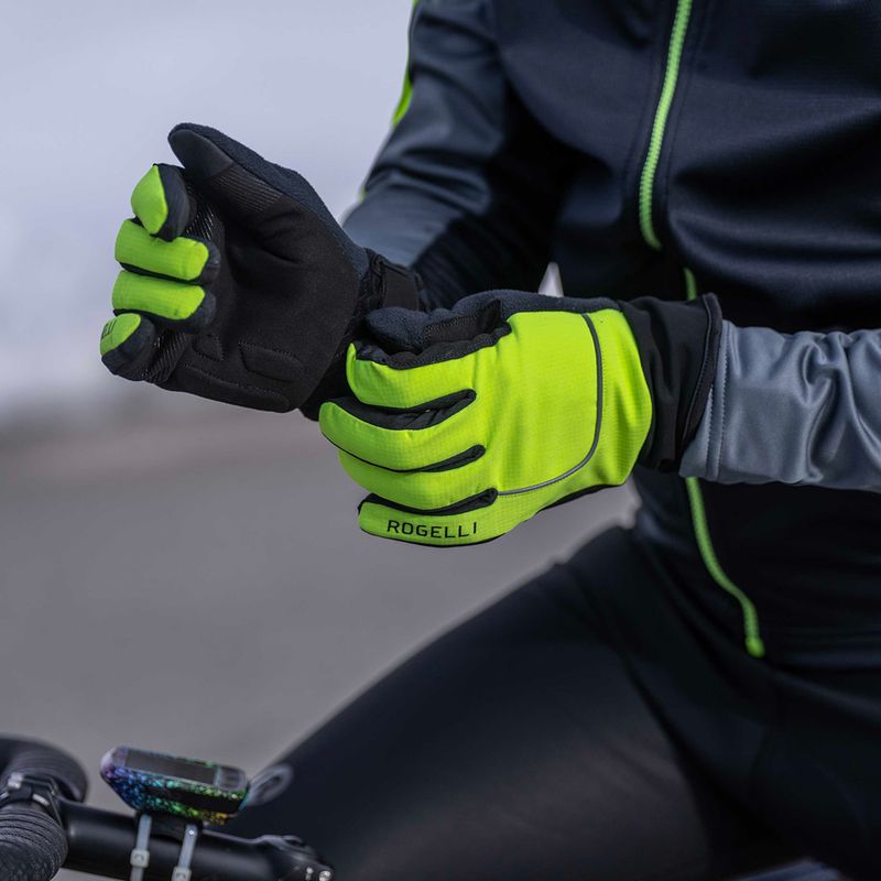 Herren Fahrradhandschuhe Rogelli Essential Winter Waterproop fluorescent yellow 5