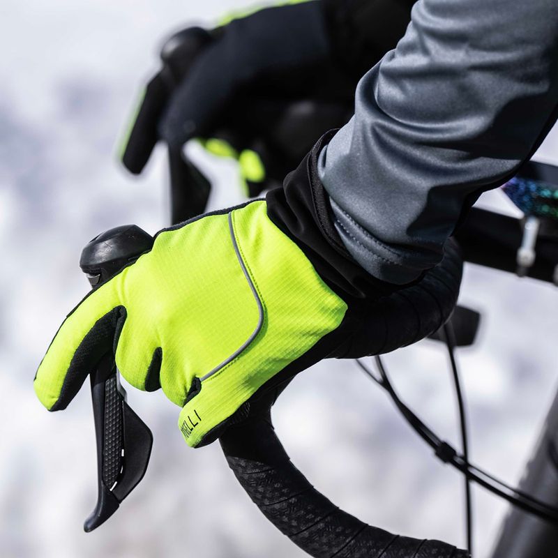 Herren Fahrradhandschuhe Rogelli Essential Winter Waterproop fluorescent yellow 6