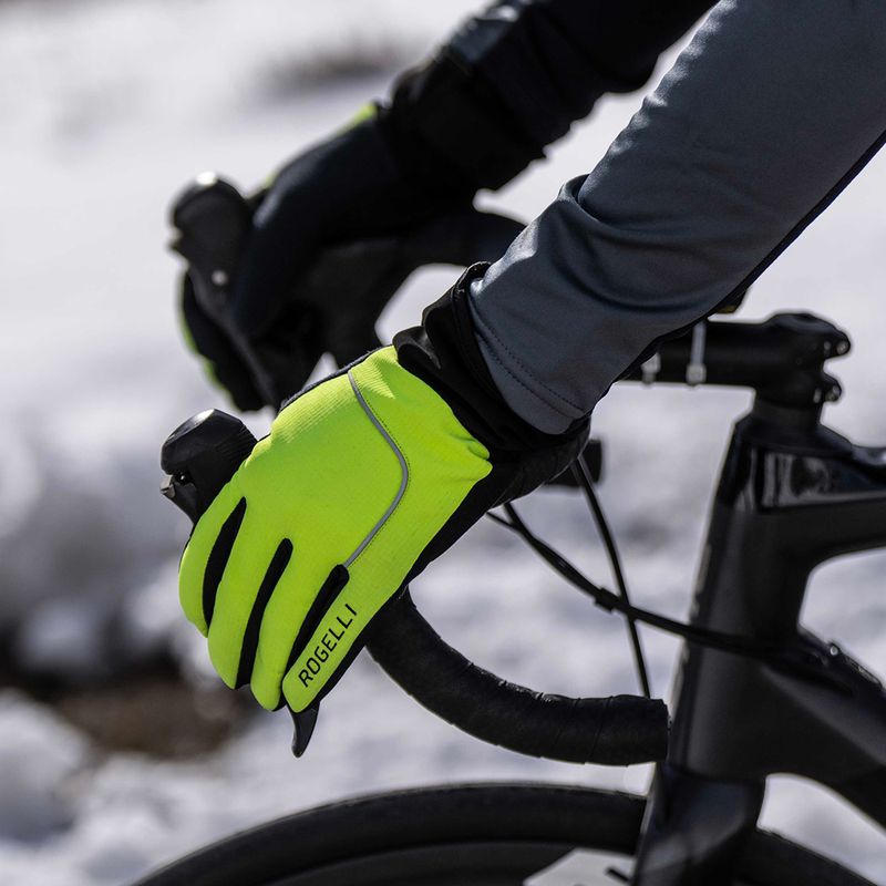 Herren Fahrradhandschuhe Rogelli Essential Winter Waterproop fluorescent yellow 7
