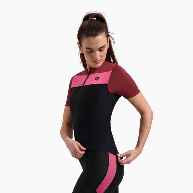 Radtrikot Damen Rogelli Core Block W black/bordeaux/pink 3