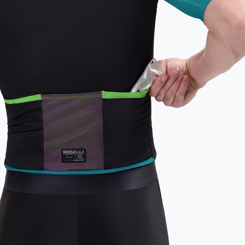 Herren-Fahrradtrikot Rogelli Fast black/teal/green 5