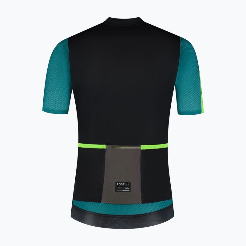 Herren-Fahrradtrikot Rogelli Fast black/teal/green 7