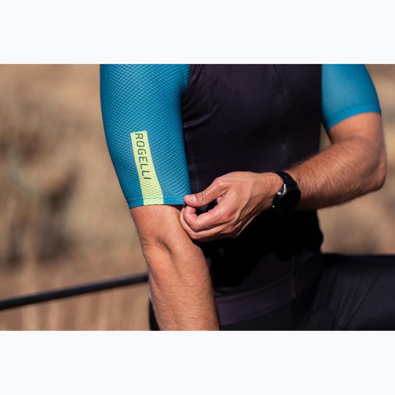 Herren-Fahrradtrikot Rogelli Fast black/teal/green 11