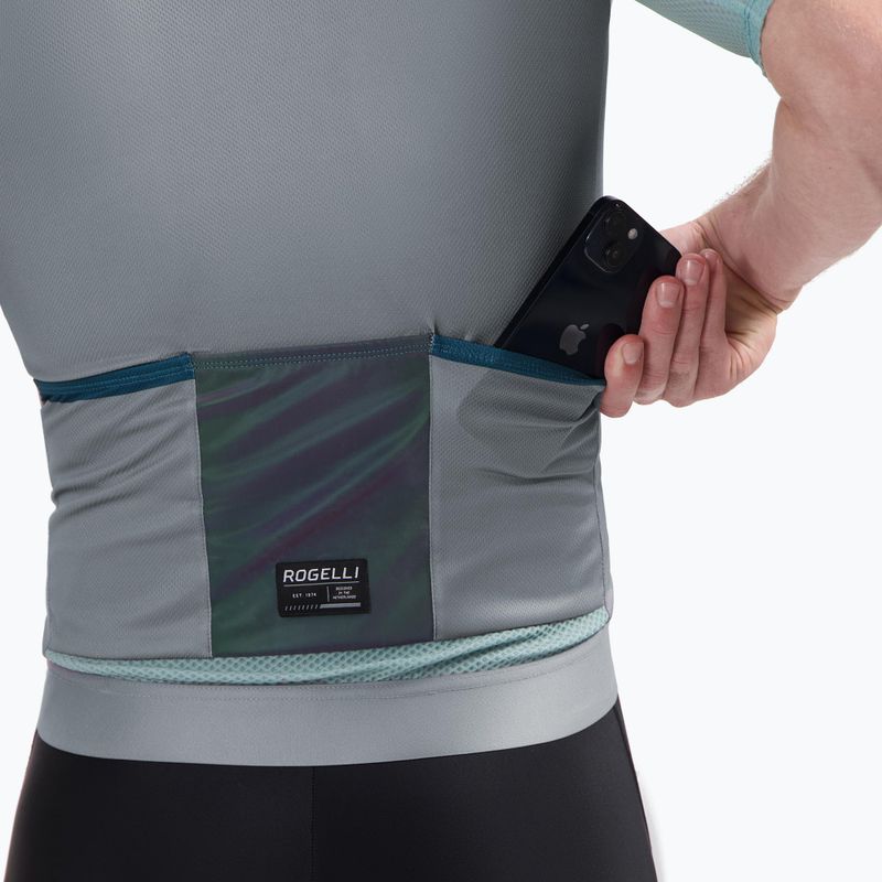Herren-Fahrradtrikot Rogelli Fast grey/dusty teal/teal 5