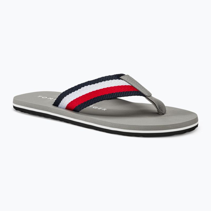 Herren Tommy Hilfiger Corporate Beach Sandale antiksilberne Flip Flops