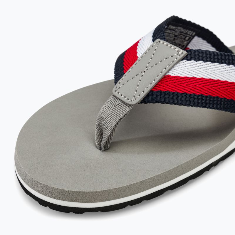 Herren Tommy Hilfiger Corporate Beach Sandale antiksilberne Flip Flops 7