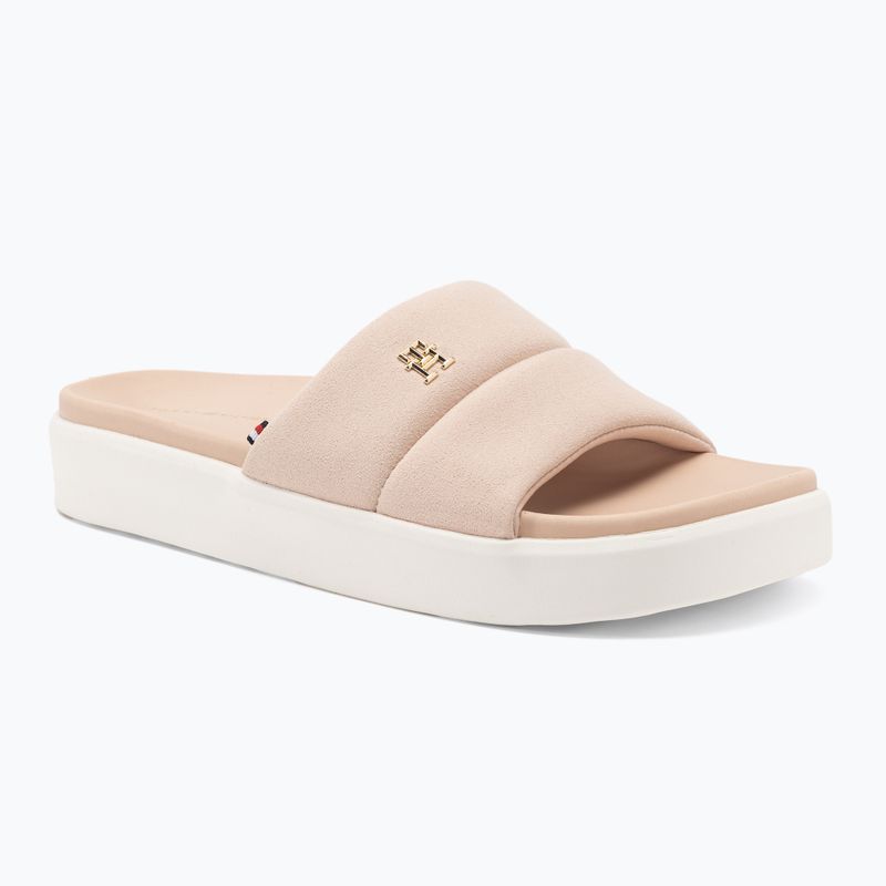 Tommy Hilfiger Damen Platform Pool Slide rosa Blüte Flip-Flops