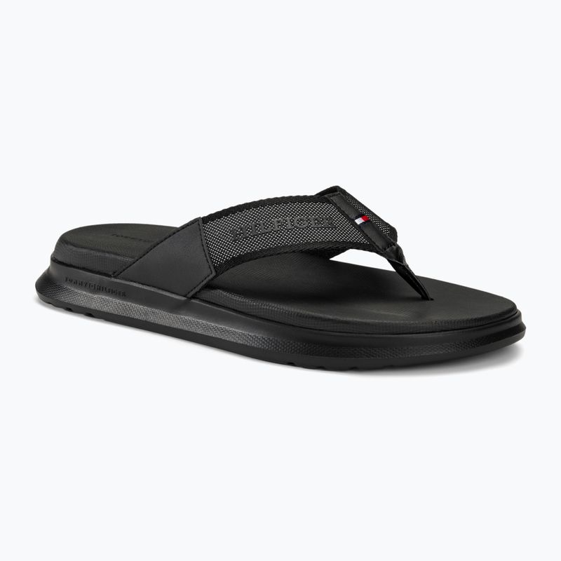 Tommy Hilfiger Comfort Toe Post Beach Sandale für Herren schwarz