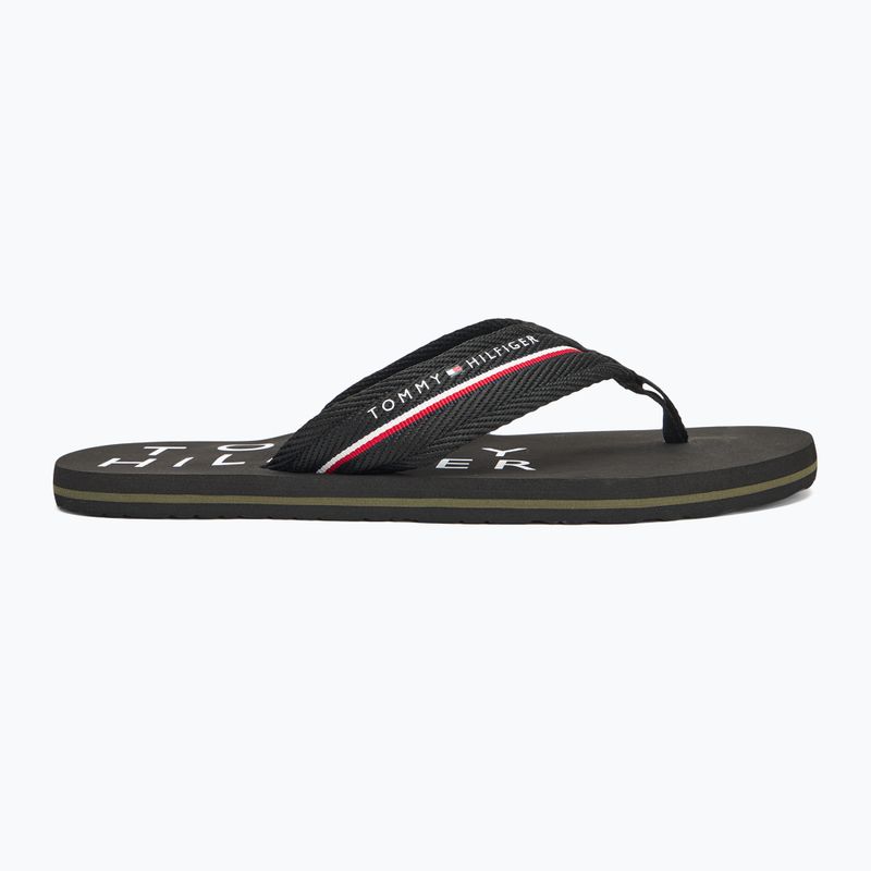 Tommy Hilfiger Herren Web Beach Sandale schwarz Flip Flops 2