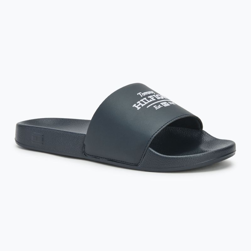 Badeschlappen Schlappen Herren Tommy Hilfiger Embroid 85 Pool Slide desert sky