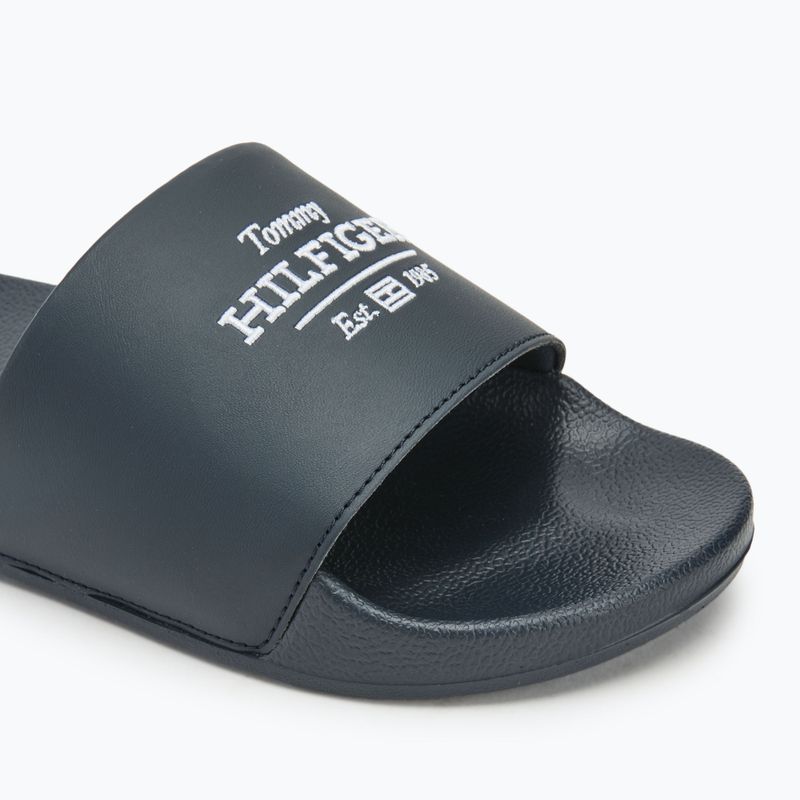 Badeschlappen Schlappen Herren Tommy Hilfiger Embroid 85 Pool Slide desert sky 7