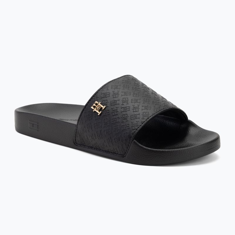 Badeschlappen Schlappen Damen Tommy Hilfiger Monogram Poolside black