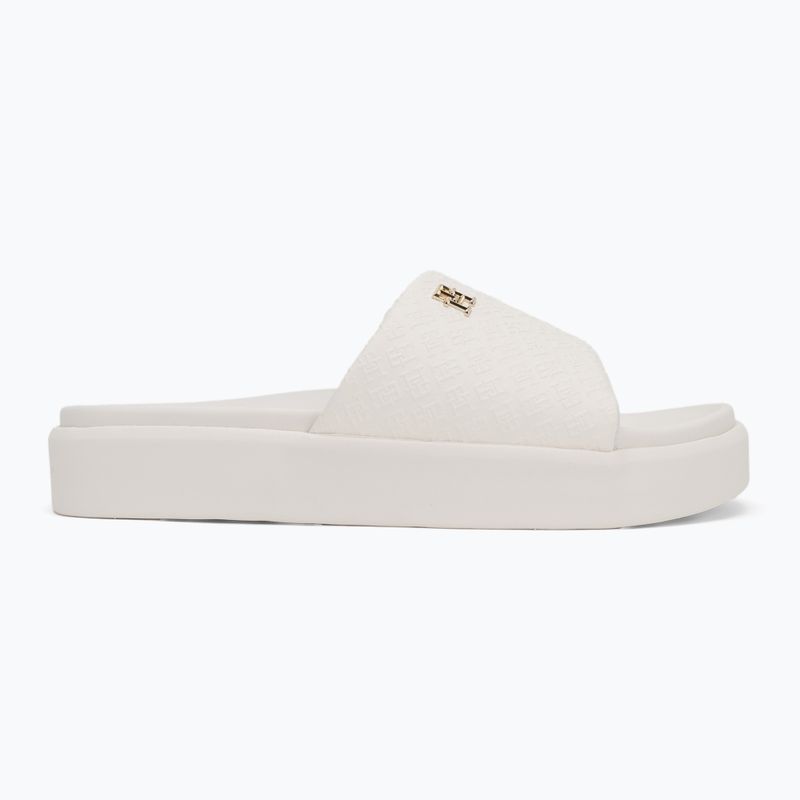 Badeschlappen Schlappen Damen Tommy Hilfiger Platform Monogram Poolslide ancient white 2