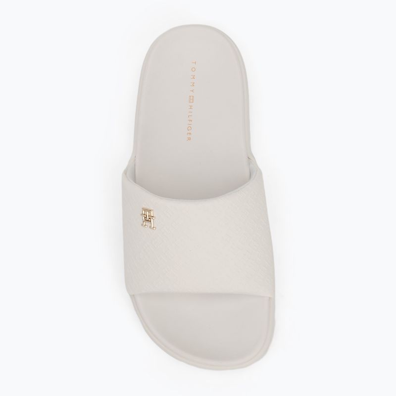 Badeschlappen Schlappen Damen Tommy Hilfiger Platform Monogram Poolslide ancient white 5