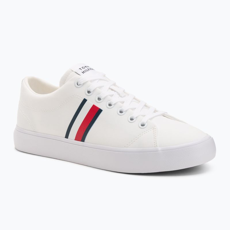 Tommy Hilfiger Herren Turnschuhe Th Hi Vulc Low Core Stripes Mesh YBS weiß