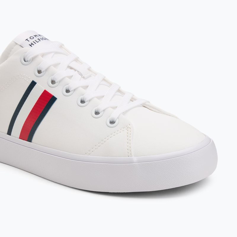 Tommy Hilfiger Herren Turnschuhe Th Hi Vulc Low Core Stripes Mesh YBS weiß 7