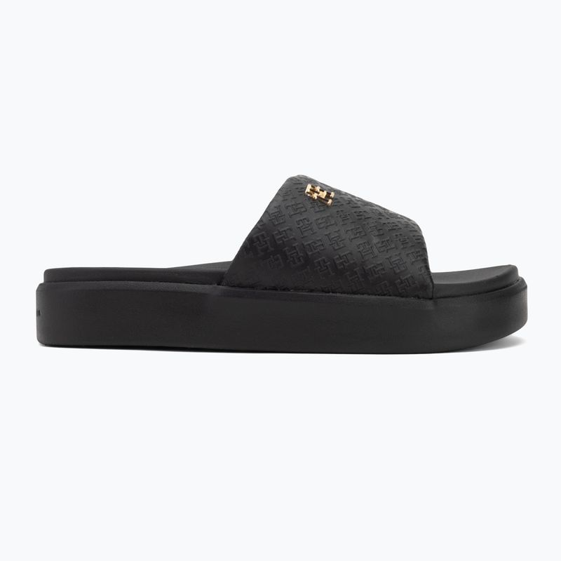 Badeschlappen Schlappen Damen Tommy Hilfiger Platform Monogram Poolslide black 2