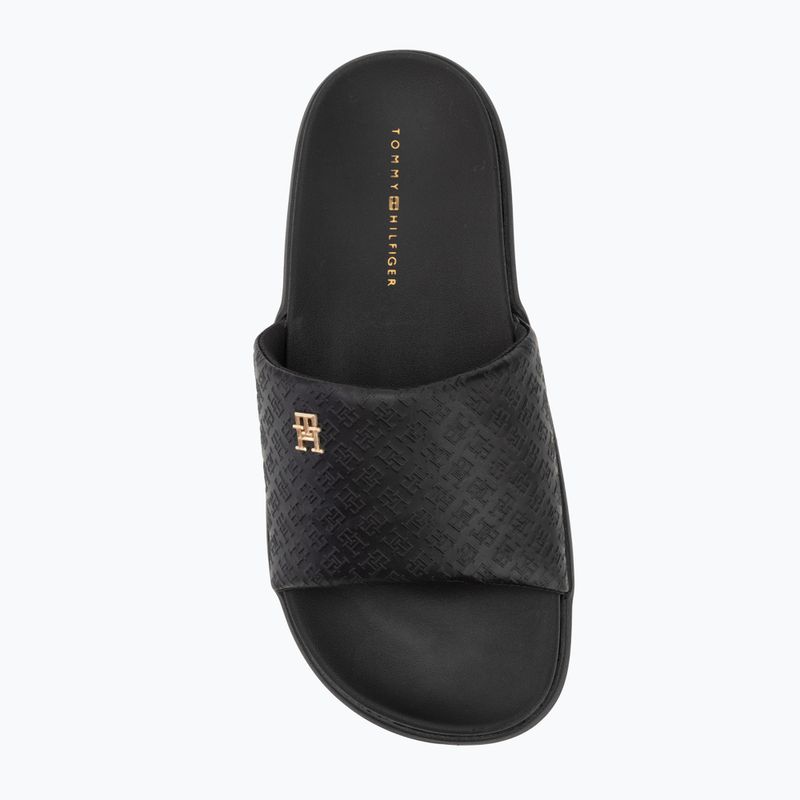 Badeschlappen Schlappen Damen Tommy Hilfiger Platform Monogram Poolslide black 5