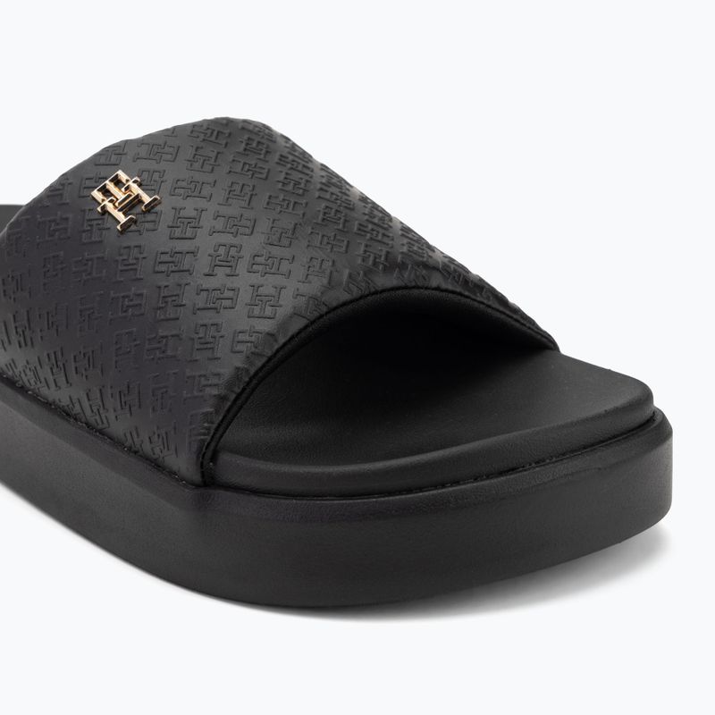 Badeschlappen Schlappen Damen Tommy Hilfiger Platform Monogram Poolslide black 7