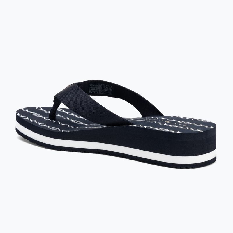 Flip-Flops Damen Tommy Hilfiger Im Th Chainprint Midwedge Sandal space blue 3