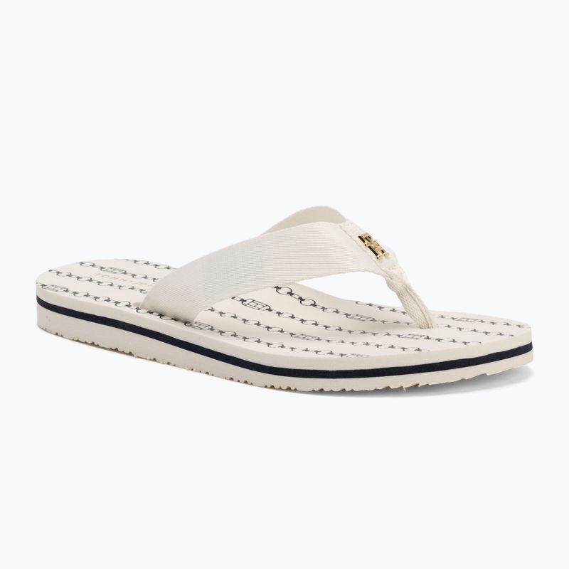 Flip-Flops Damen Tommy Hilfiger Chain Print Beach Sandal ivory