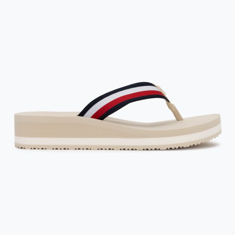 Flip-Flops Damen Tommy Hilfiger Corp Mid Wedge Beach Sandal muslin 2