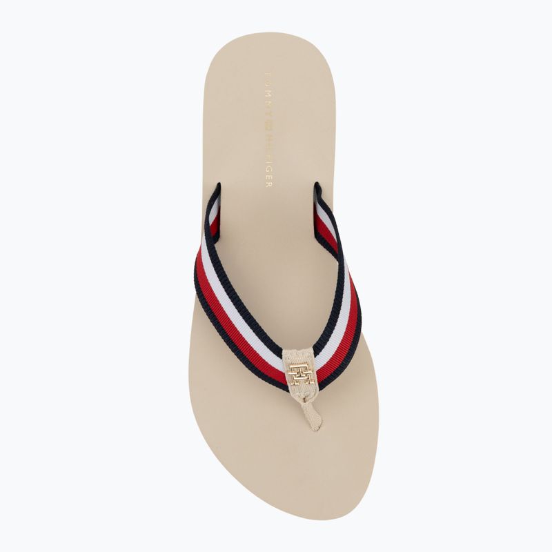 Flip-Flops Damen Tommy Hilfiger Corp Mid Wedge Beach Sandal muslin 5