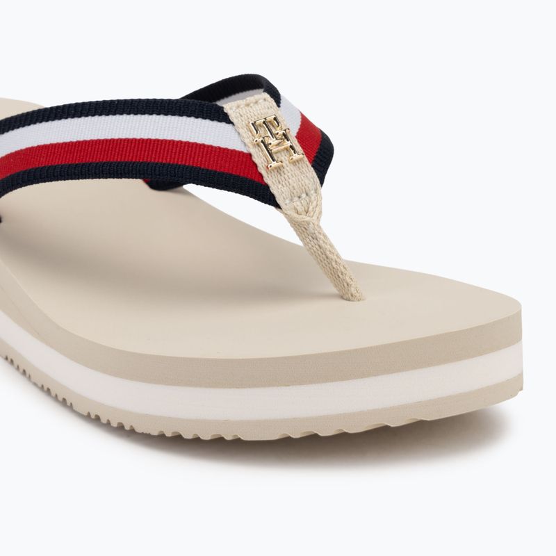 Flip-Flops Damen Tommy Hilfiger Corp Mid Wedge Beach Sandal muslin 7