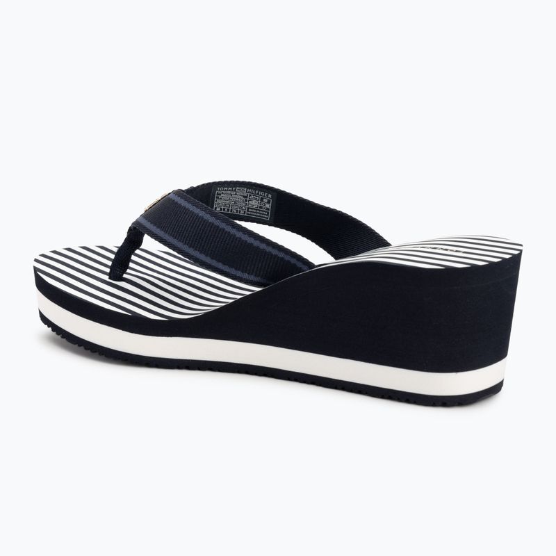 Flip-Flops Damen Tommy Hilfiger Stripes Wedge Beach Sandal space blue 3